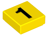 LEGO® los onderdeel Tegel met Motief in kleur Geel 3070bp01
