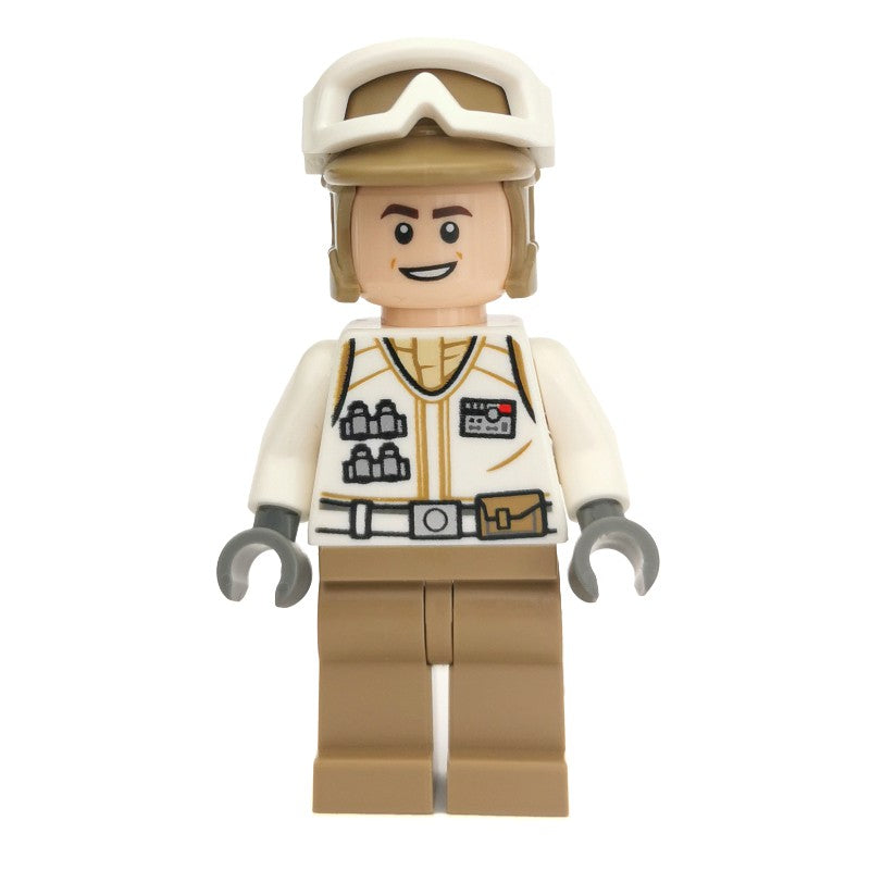 Star Wars Hoth Rebel Trooper White Uniform, Dark Tan Legs (Open Mouth Smile)
